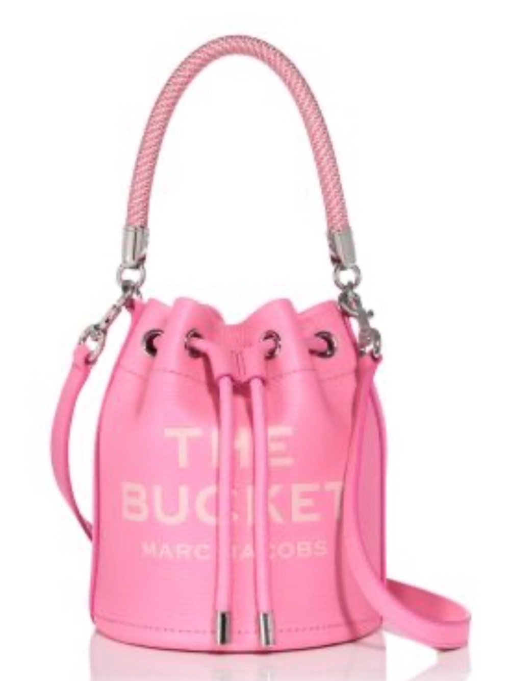 Marc Jacobs Pink Leather Drawstring Bucket Bag
